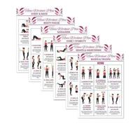 Générique Fitness Infographic - Full Body Training Manual, Six Piece Comprehensive Laminated Visual Guide, High Definition Exercise Chart, Ideal for Home Gyms Apartments and Personal Training Spaces