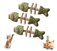 Générique Fix Your Cat’s Dental Health, Natural Fishbone Catnip & Silvervine Chew Toy, New Wooden Teeth Cleaning Stick, Interactive Kitten Chew Playthings, for Cats Teeth Cleaning (Catnip,3pcs)