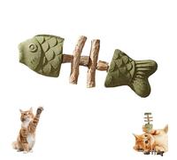 Générique Fix Your Cat’s Dental Health, Natural Fishbone Catnip & Silvervine Chew Toy, New Wooden Teeth Cleaning Stick, Interactive Kitten Chew Playthings, for Cats Teeth Cleaning (Catnip,1pcs)