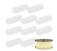 Générique Fixations Ruban LED | Câble Mural - Attaches Guirlande Adhésives 10 Pièces Supports Transparents Crochet Imperméable Cuisine Extérieur Intérieur Décoration Noël