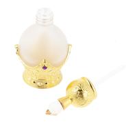 Générique Flacon Compte-Gouttes Vintage en Verre 15 ML Rechargeable pour Huiles Essentielles et Parfums Coloris Doré Design Arabe Voyage et Collection