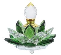 Générique Flacon de Parfum et Diffuseur D'huile Essentielle Forme de Lotus en Cristal Vert Rangement Cosmétique Élégant pour Décoration Intérieure