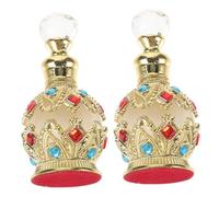 Générique Flacon de Parfum Portable Rechargeable Verre 15 ML Couleur Or Élégant Multifonction pour Huiles Essentielles Voyage Lot de 2 Pièces