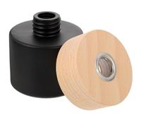 Générique Flacon Diffuseur D’Huile Essentielle Cylindrique 100 ML en Verre Mat Noir Bouchon en Bois, Récipient Rechargeable pour Aromathérapie, Diffuseur Parfum Intérieur Salon et Chambre