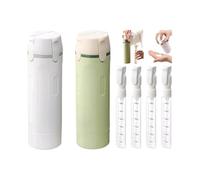 Générique Flacon Distributeur de Voyage 4 en 1 avec échelle et étiquette Distributeur de Produits de Toilette Rechargeables et étanches pour Shampooing, Après-Shampooing, Lotion et Crème (Blanc+Vert)