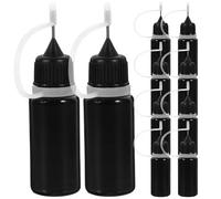 Générique Flacons Applicateurs de Colle en Plastique 10ml Lot de 20 Noirs Aiguille en Acier Inoxydable, Faciles à Presser et Réutilisables pour Peinture et Huile