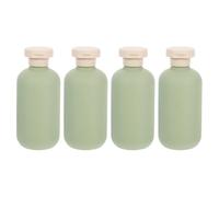 Générique Flacons de Shampoing et D'après-shampoing de Voyage 4pcs 200ml en Plastique Pp Vert, Ouverture Large, pour Voyages D'affaires et Vacances