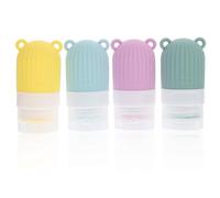 Générique Flacons de Voyage Rechargeables en Silicone 30Ml Lot de 4 Flacons Souples Étanches pour Lotion Shampooing et Articles de Toilette pour Camping et Randonnée