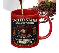Générique Flag Coffee Cup - American Mug | 250th Patriotic Drinkware | 1776-2026 Ceramic Commemorative Mug | For History Enthusiast Men Friend Family Dad Mother Grandparents