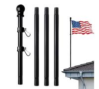 Générique Flag Pole - Stainless Steel 6ft 180x2.5cm | 360 Rotating Rings Telescopic 5 Section Design | Porch Flagpole for Holiday Celebration Party Fence Roof Wall Garden Yard Patio Garage