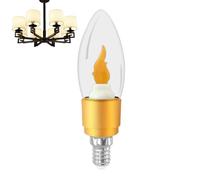 Générique Flame Light Bulb - 3w Led Flicker Effect Lamp | E27 E14 Base Decorative Bulb | Golden Yellow 2700k Realistic Candle, Halloween Christmas Atmosphere Lighting, Energy Saving
