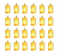 Générique Flameless Candles - LED Crystal Tea Lights | 24X Small Battery-Operated Flameless Candles | Decorative LED Set for Indoor Outdoor Use, Safe & Elegant Desktop Decor