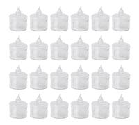 Générique Flameless LED Candles | Crystal LED Candle | 24X Flashing Battery-Powered Small Candles, Perfect for Weddings, Dining Tables & Home Decoration