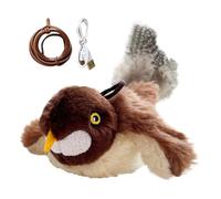 Générique Flapping Bird Cat Toy, Realistic Plush Sparrow, Flapping Wing Motion, Interactive Enrichment Game, Ideal for Indoor Cats, Exercise Play, Kitten Activity, 7.87x5.12x2.76 inches