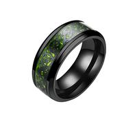 Générique Fléchettes Anneaux Bague Dorée Acier Inoxydable Dragon Avec Bague Argent Acier Dragon Anneaux Porte-clés Piercings Bagues (Green, 6)