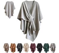 Générique Fleece Drape Shawl Wrap for Women, Poncho with Side Loop | Finely Stitched Pullover Hoodie, Ultra-Soft Warmth for The Shoulders, for Fall,Winter and Daily Wear