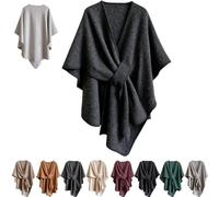 Générique Fleece Drape Shawl Wrap for Women, Poncho with Side Loop | Finely Stitched Pullover Hoodie, Ultra-Soft Warmth for The Shoulders, for Fall,Winter and Daily Wear
