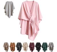 Générique Fleece Drape Shawl Wrap for Women, Poncho with Side Loop | Finely Stitched Pullover Hoodie, Ultra-Soft Warmth for The Shoulders, for Fall,Winter and Daily Wear
