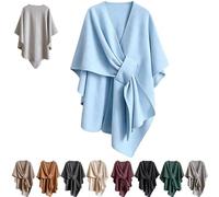 Générique Fleece Drape Shawl Wrap for Women, Poncho with Side Loop | Finely Stitched Pullover Hoodie, Ultra-Soft Warmth for The Shoulders, for Fall,Winter and Daily Wear