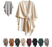 Générique Fleece Drape Shawl Wrap for Women, Poncho with Side Loop | Finely Stitched Pullover Hoodie, Ultra-Soft Warmth for The Shoulders, for Fall,Winter and Daily Wear