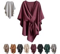 Générique Fleece Drape Shawl Wrap for Women, Poncho with Side Loop | Finely Stitched Pullover Hoodie, Ultra-Soft Warmth for The Shoulders, for Fall,Winter and Daily Wear