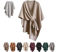 Générique Fleece Drape Shawl Wrap for Women, Poncho with Side Loop | Finely Stitched Pullover Hoodie, Ultra-Soft Warmth for The Shoulders, for Fall,Winter and Daily Wear