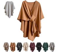 Générique Fleece Drape Shawl Wrap for Women, Poncho with Side Loop | Finely Stitched Pullover Hoodie, Ultra-Soft Warmth for The Shoulders, for Fall,Winter and Daily Wear