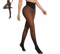 Générique Fleece Lined Tights for Women Fake Sheer Thermal High Waisted Stretch Pantyhose for Winter