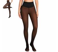 Générique Fleece Lined Tights for Women Fake Sheer Thermal High Waisted Stretch Pantyhose for Winter