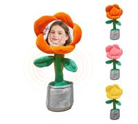 Générique Fleur dansante et chantante personnalisée - Décoration Florale Interactive avec Photo et Enregistrement Vocal, Cadeau personnalisé idéal pour Les Anniversaires et Les fêtes (Rose)