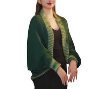 Générique Fleur De Vie Knit Cardigan Sweater Shawl Manteau Fourrure Grande Taille (JN, One Size)