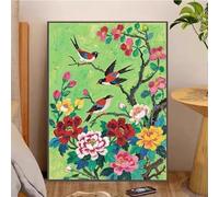 Générique Fleur Peinture par Numéro Adulte avec Cadre 50 x 70 cm, DIY Peinture Numéro Adulte Oiseau, Coloriage Numéroté Kit avec Pinceaux et Peintures Acryliques, Décoration Murale Salon, *820