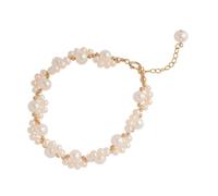Générique Fleur Vintage Cluster Imitation Perle Fine Bracelet, Taille Combinaison or Perle Espacement, Décalé Conception De Perle De Riz Adapté Pour Les Loisirs Quotidiens, Accessoires De Vêtements