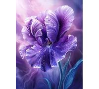 Générique Fleur violette Kit de Broderie Point de Croix 11CT Pré-imprimé - Idéal pour Débutants et Adultes, Activité DIY pour la Décoration Intérieure 30x40cm 1534