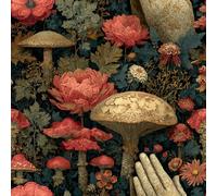 Générique Fleurs Champignons Papier Peint Épaissir Mat Auto Adhésif 44x200 cm Peint Vintage Meubles Autocollants Amovible Comptoir Contact Papier Stickers Muraux pour Bains Salon Chambre