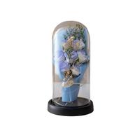 Générique Fleurs de Noël Cadeau de Saint-Valentin Rose pour femme. Une fleur de roses conservée pour toujours sur un dôme en ou en verre est un cadeau d'anniversaire (F, 21.5x11cm)
