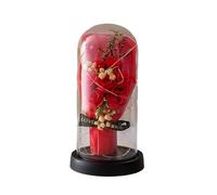 Générique Fleurs de Noël Cadeau de Saint-Valentin Rose pour femme. Une fleur de roses conservée pour toujours sur un dôme en ou en verre est un cadeau d'anniversaire (A, 21.5x11cm)