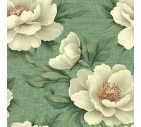 Générique Fleurs De Pivoine Blanches Papier Peint Épaissir Mat Auto Adhésif 44x500 cm Rétro Art Meubles Autocollants Amovible Comptoir Contact Papier Stickers Muraux pour Bains Salon Chambre