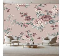 Générique Fleurs De Pivoine Papier Peint Panoramique Fleurs Vintage Poster Geant Mural, Rouge Papier Peint Intissé Mural pour Salon Canapé TV Fond Décoration Murale 500x317cm(L x H)