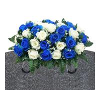 Générique Fleurs de Selle de cimetière - Arrangement de Roses artificielles, décoration de Tombe extérieure avec Un Design Durable, Fleurs de Selle de Pierre tombale, à la fête des mères, Exposition