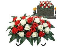 Générique Fleurs de Selle de cimetière - Arrangement de Roses artificielles, décoration de Tombe extérieure avec Un Design Durable, Fleurs de Selle de Pierre tombale, à la fête des mères, Exposition