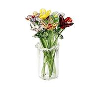 Générique Fleurs en Verre,Centre de Table Collection 11 Pièces Miniatures | Figurines de Petites Fleurs en Vase,pour Maison Bureau Étagère Table De Chevet Chambre Fête des Mères