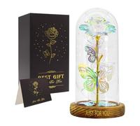 Générique Fleurs Éternelle en Verre avec LED - Présent de Saint-Valentin pour Épouse, Amoureuse, Maman, Sœur ou Compagne