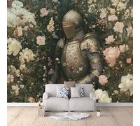 Générique Fleurs Papier Peint Intissé 400 x 280 cm Modèle De Chevalier Médiéval Papier Peint Panoramique 3D - XXL Poster Salon Chambre Salle à Manger Chambre d'Enfant Décoration Murale