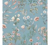 Générique Fleurs Sauvages Papillons Papier Peint Épaissir Mat Auto Adhésif 44x1000 cm Bohême Fleurs Meubles Autocollants Amovible Comptoir Contact Papier Stickers Muraux pour Bains Salon Chambre A-74