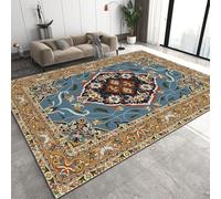 Générique Fleurs Tapis Géant 150x210 cm Impression Mandala Bohême 3D Tapis Lavable en Machine Imitation Cachemire Douce Antidérapante pour Salon Chambre Maison de Campagne et Salle de Yoga Q-33