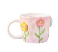 Générique Fleurs Tasse A Cafe 350ml Tasse Expresso Esthétiques Tulipes Mug Céramique Cadeau Pour Mère, Petite Amie, Femmes, Amoureux Des Fleurs