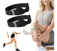 Générique Flexwrap Knee Strap, Flex Wrap Silicone Patellar Tendon Support Strap, Flex Wrap Essentials, Adjustable Flexwrap Knee Brace, for Knee Pain Knee Brace Running Basketball Hiking (Black*2)