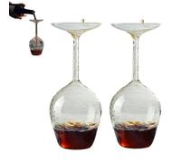 Générique Flip Glass - 14 Fl Oz Upside Down Wine Glass with Long Stem,Unique Fun Creative Stem Cups for Women Men Birthday Anniversary, Valentine, Christmas, Party Gift (2)