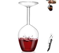 Générique Flip Glass - 14 Fl Oz Upside Down Wine Glass with Long Stem, Unique Inverted Design, Fun Gift for Valentine's Day, Birthdays & Anniversaries (1pc)